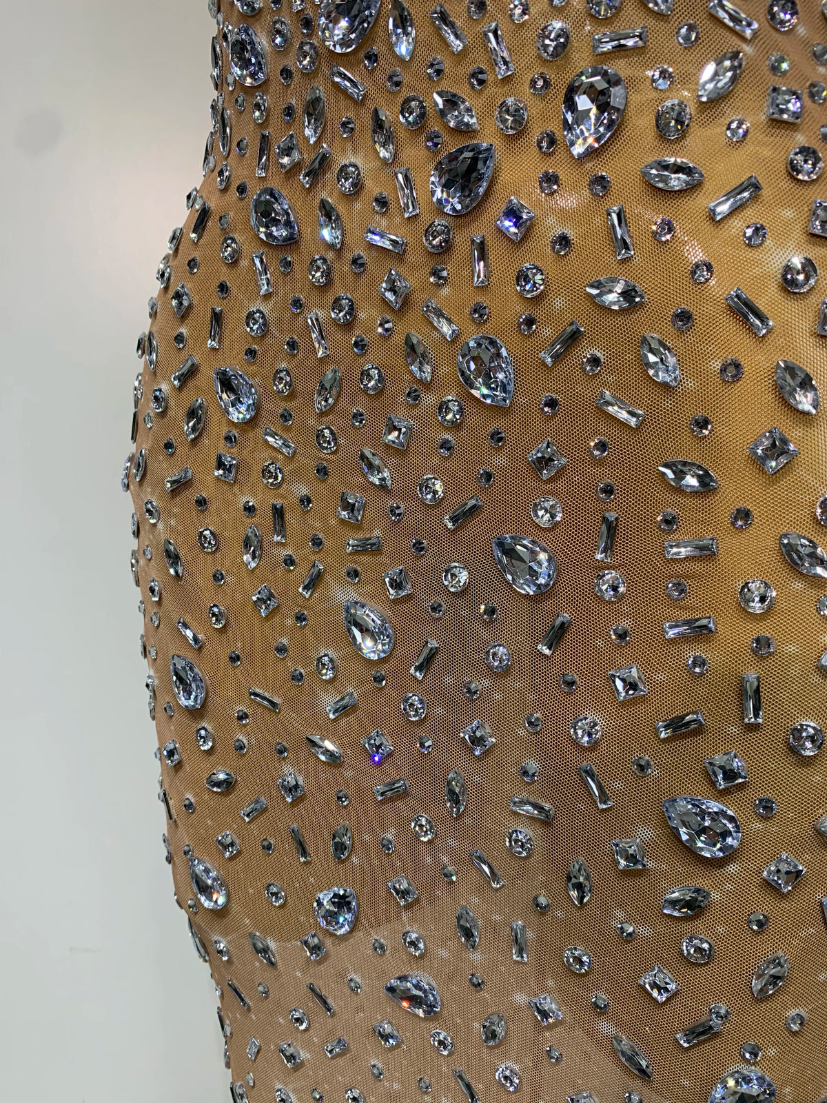 Luxury Rhinestone Mesh Bodycon Dress for Women