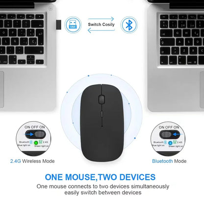Rechargeable Wireless Mouse Dual Modes for PC and Laptop