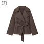 Women's Casual Double-Breasted Trench Coat in Maillard Color
