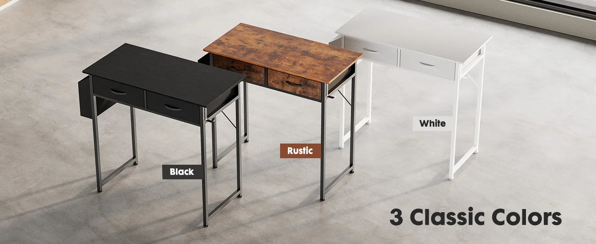 32 Inch Modern Office Desk with Fabric Drawers
