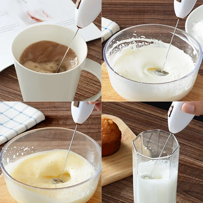 Mini Battery Powered Electric Egg Beater Stainless Steel
