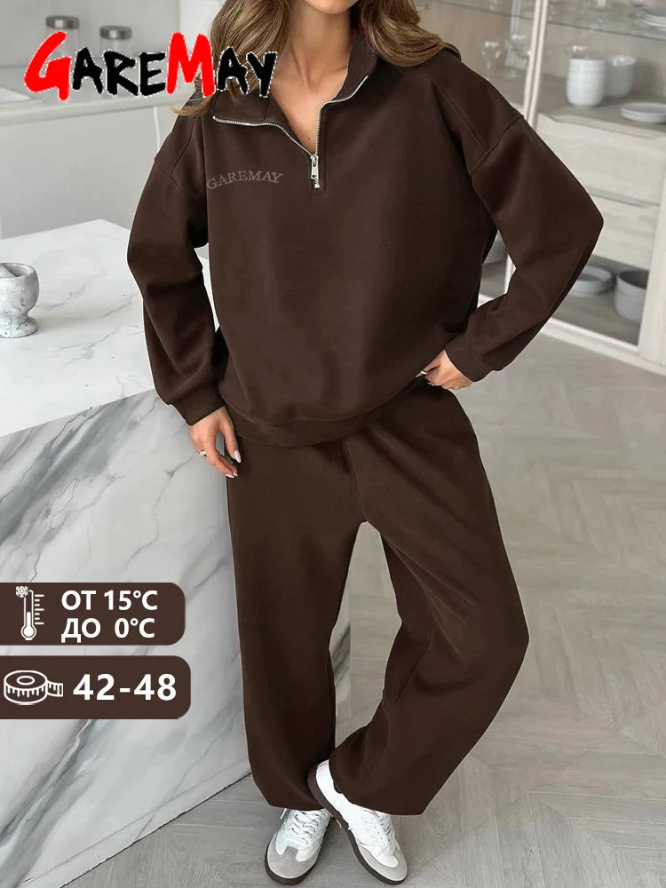 Cotton Pink Women's Tracksuit with Zipper