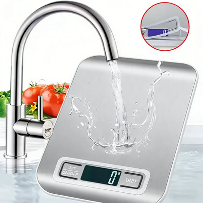 Digital Kitchen Scale Stainless Steel LED Display