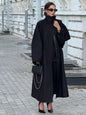 Khaki Long Color-block Stripe Trench Coat for Women