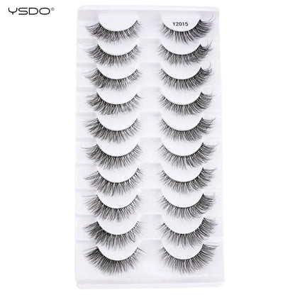 YSDO 5/10 Pairs Natural Soft Black Half Lashes