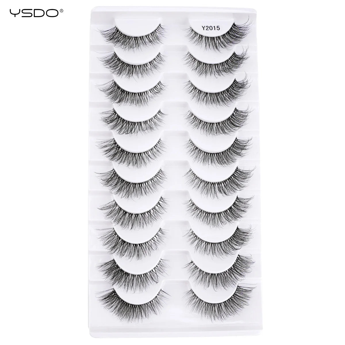 YSDO 5/10 Pairs Natural Soft Black Half Lashes
