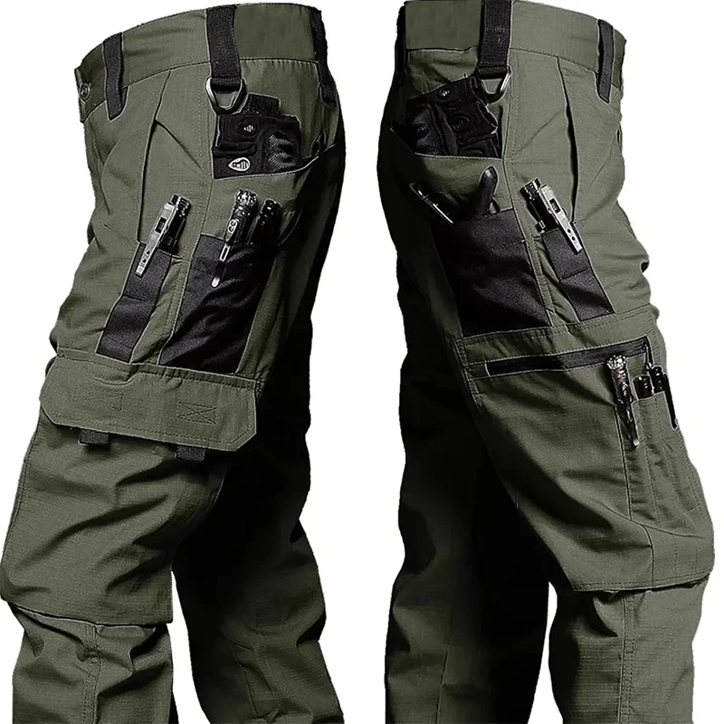 Men's Cargo Trousers Waterproof Multi-Pocket Pants