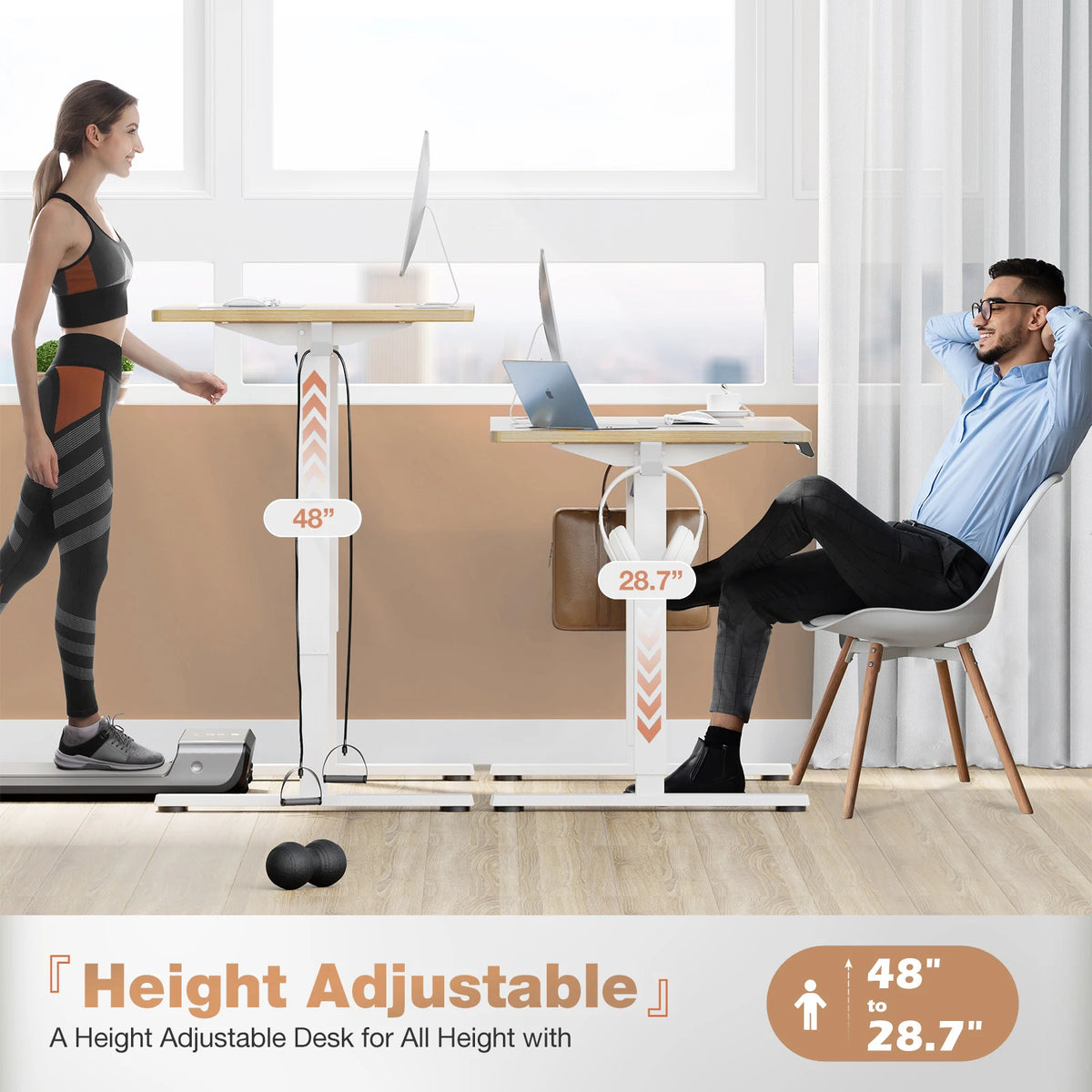 JHK Electric Height Adjustable Standing Desk 40x24 Inch