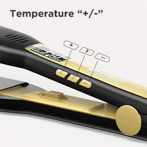 KIPOZI Titanium Flat Iron Hair Straightener with LCD Display
