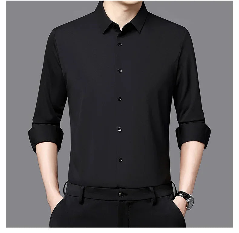 Men's Ultra-Stretch Slim-Fit Long Sleeve Shirt