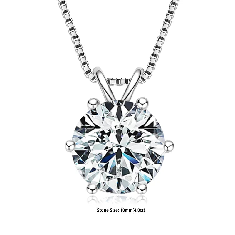 Moissanite Pendant Necklace 925 Sterling Silver Women