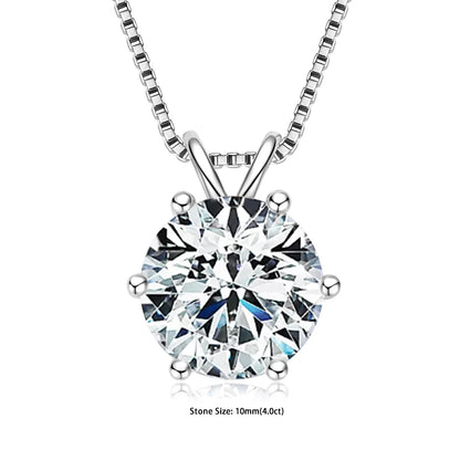Moissanite Pendant Necklace 925 Sterling Silver Women