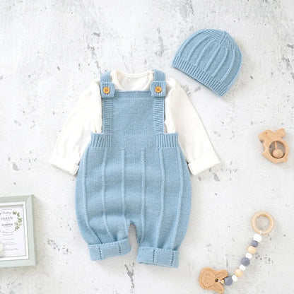 Sleeveless Knitted Baby Romper Set for Newborns