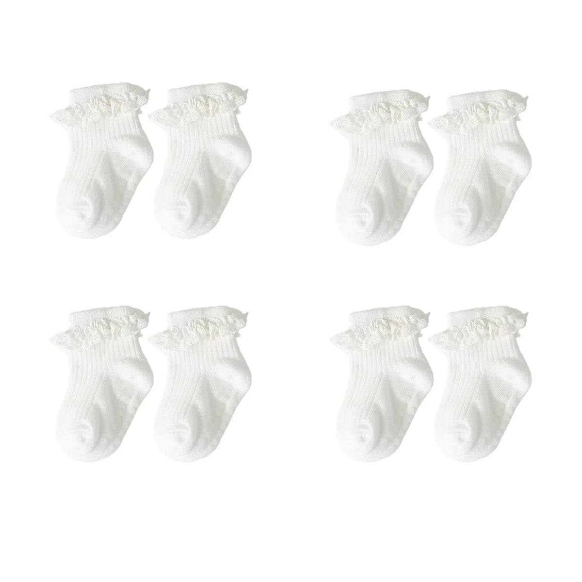 Cotton Lace Socks for Toddler Girls Non-slip Half Knee