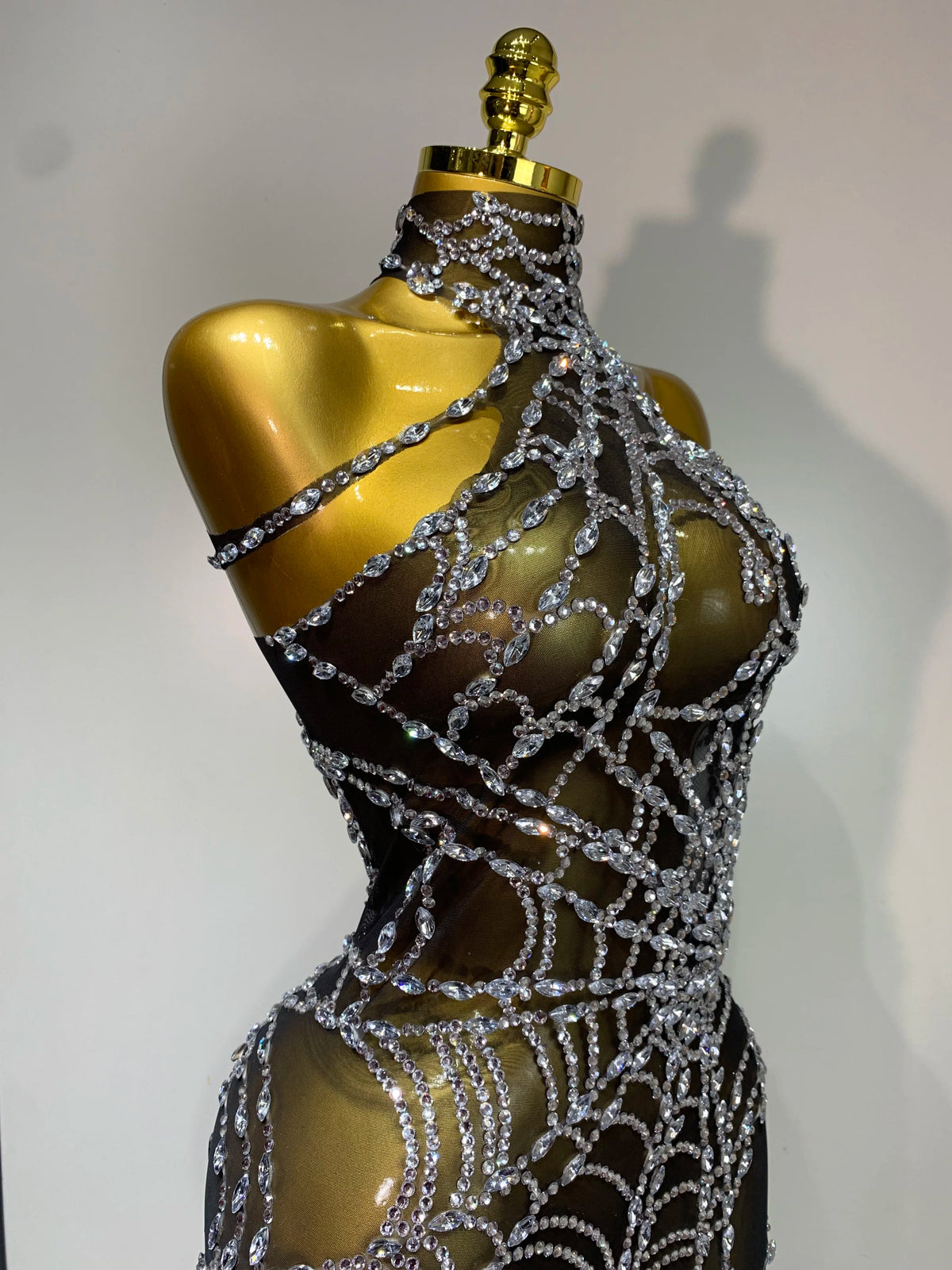 Sparkly Diamond Mesh Jumpsuit for Women