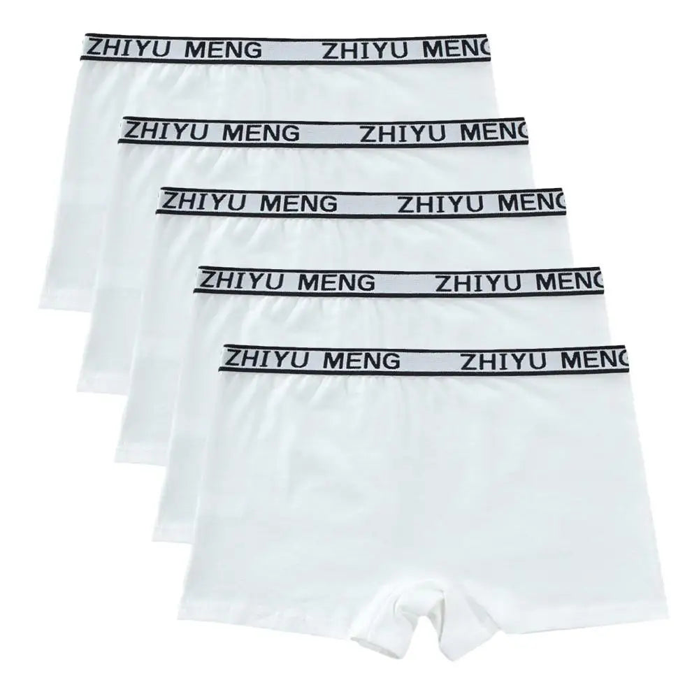 Teenage Girls Cotton Panties Solid Color Mid Waist Briefs