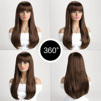 26 Inch Long Straight Synthetic Wig for Women