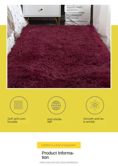 VIKAMA Solid Color Polyester Plush Carpet
