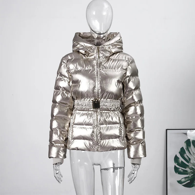 Casual Fur-Trimmed Hooded Ski Suit Women Warm Jumpsuit