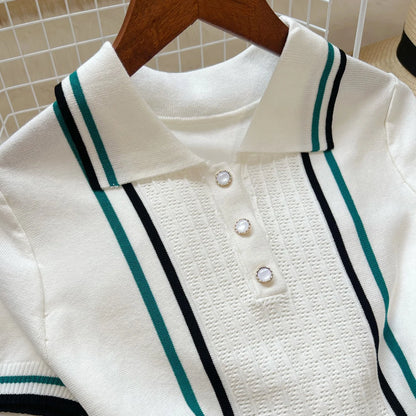 Women Knitted Mini Dress with Ruffles