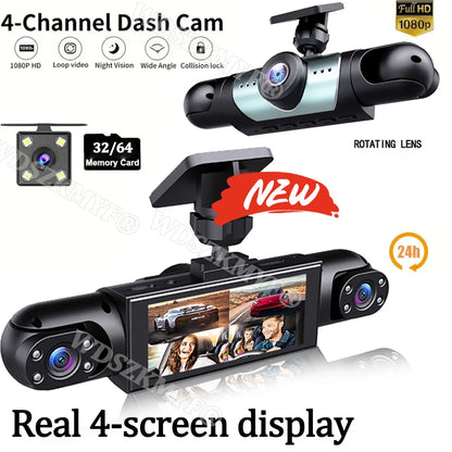 4 Lens 1080P Car DVR Video Recorder with Rear View Camera