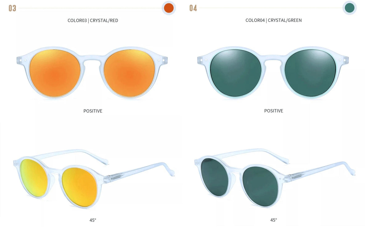 ZENOTTIC Retro Circular Polarized Sunglasses S Size
