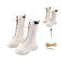 Punk Gothic Mid-Calf Combat Boots for Girls