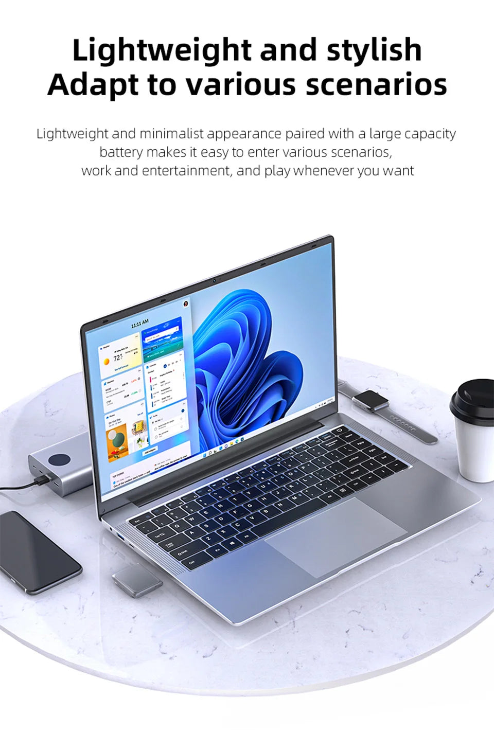 14.1 Inch Ultra Slim Laptop with Intel Atom A3950