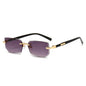 Rimless Rectangle Sunglasses for Women and Men