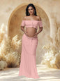 Maternity Photography Dress Set 2Pc Ruffles Tube Top Skirt