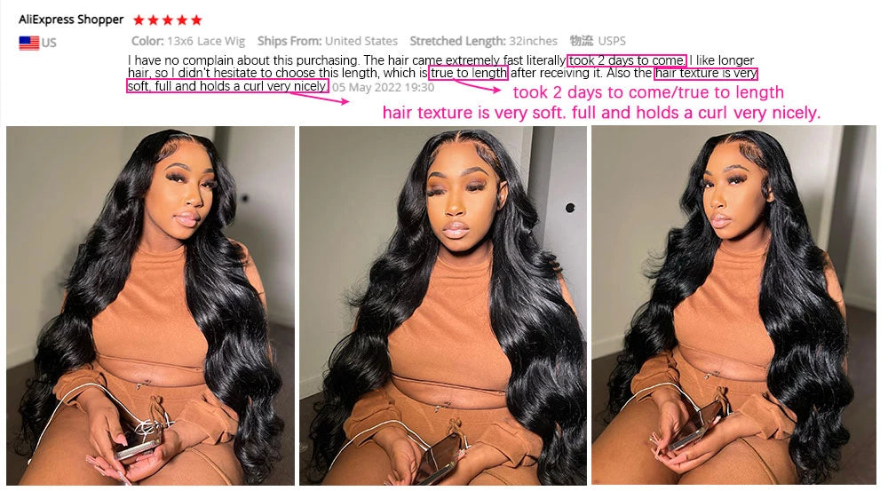 Body Wave Lace Front Wig Human Hair 200 Density