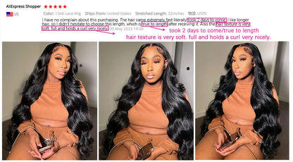 Body Wave Lace Front Wig Human Hair 200 Density