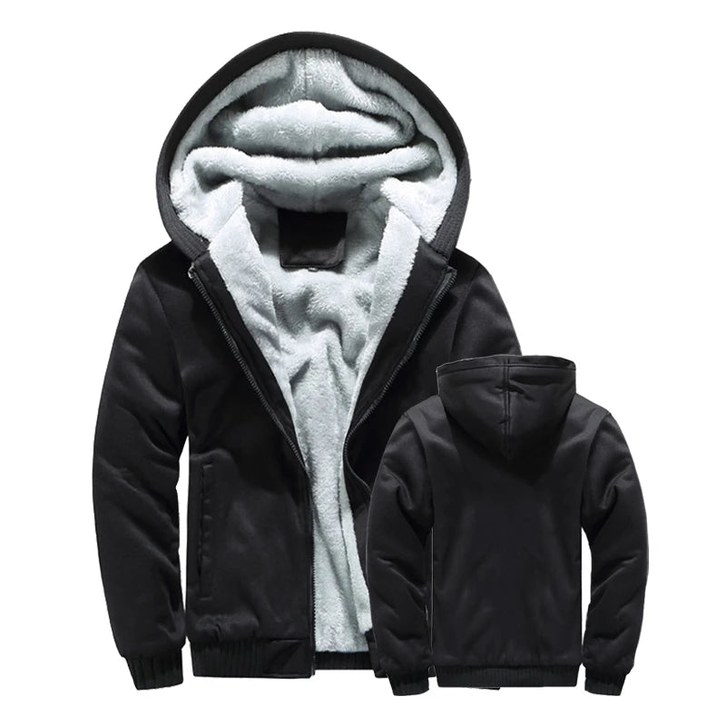 Men's Thick Fleece Hooded Winter Jacket