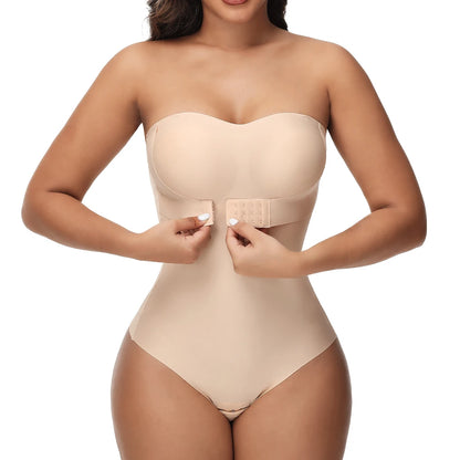 Strapless Bodysuit Tummy Control Shapewear Black S-4XL