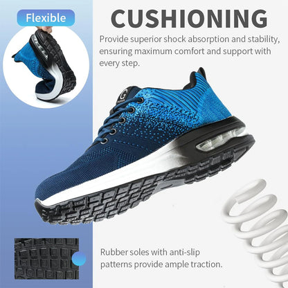 Steel Toe Blue Work Shoes for Men and Women