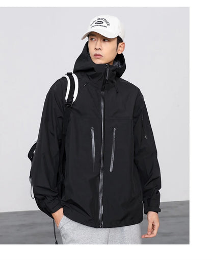 Three Layer Waterproof Windbreaker Jacket for Camping