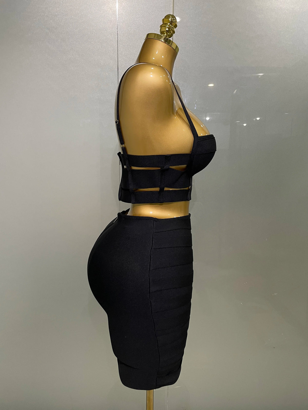 Women Sexy Bandage Tops and Pencil Skirt Set