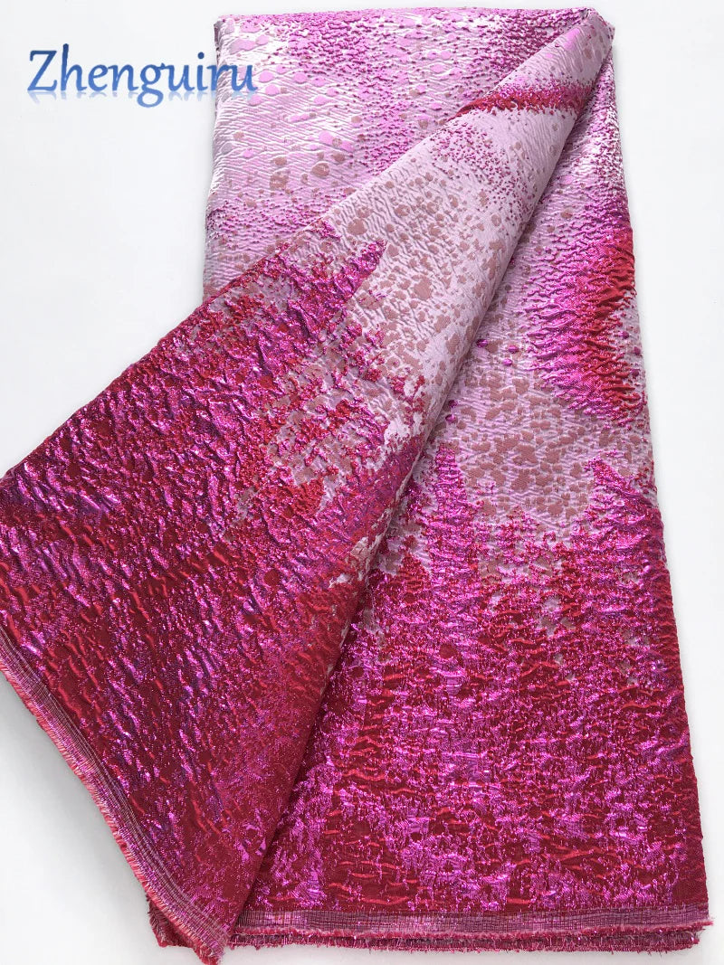 Nigerian Jacquard Brocade Lace Fabric 5 Yards
