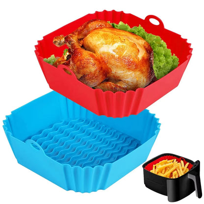 Silicone Air Fryer Pot Tray Baking Mold for Kitchen