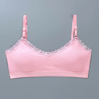 Girls Lace Training Bras Set Cotton Padded Daily Wear