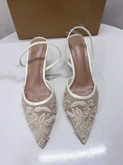 Designer Mesh Open Heel Sandals for Women