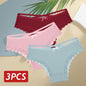 3PCS Women Cotton Lace Brazilian Panties Set S-XL