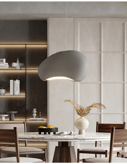 Nordic Wabi Sabi Pendant Lamp Brushed Nickel LED Chandelier
