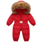 Children's Waterproof Hooded Down Snowsuit for Winter