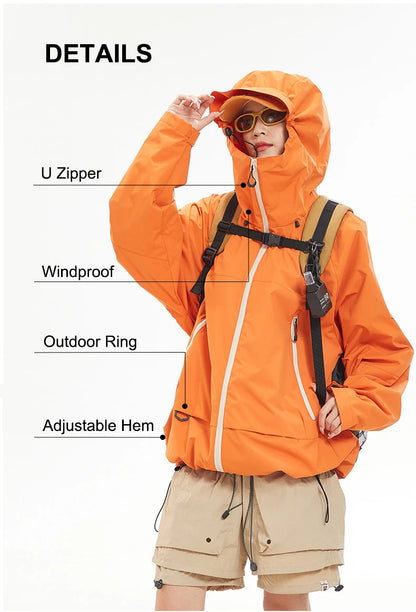 CHRLCK Waterproof Hiking Jacket Unisex Spring Autumn