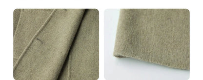 Women's Woolen Double Breasted Jacket Office Lady Outerwear
