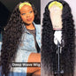 Deep Water Wave Human Hair Headband Wig 200% Density