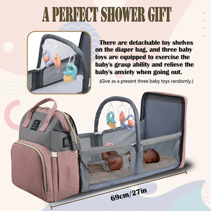 Mommy Bag Portable Folding Crib Backpack Large Capacity