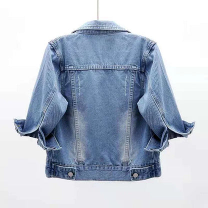 Women Cotton Denim Jacket Casual Spring Autumn Coat