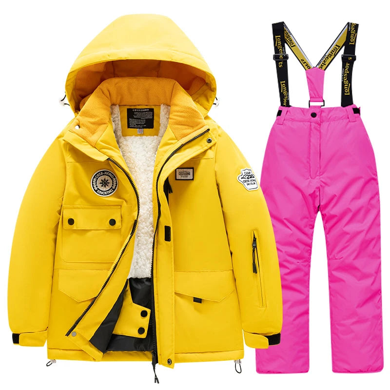 Winter Skiing Suit for Boys and Girls, Waterproof Polyester